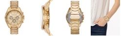 Michael Kors Women's Chronograph Whitney Gold-Tone Stainless Steel Pave Bracelet Watch 45mm 